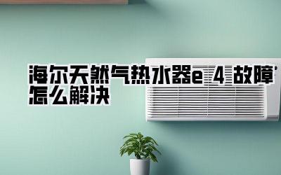 海尔天然气热水器e4故障怎么解决