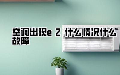 空调出现e2什么情况什么故障