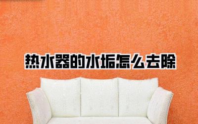 热水器的水垢怎么去除