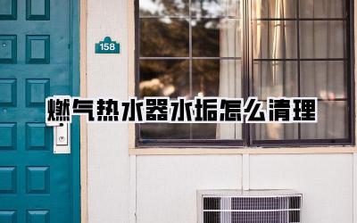 燃气热水器水垢怎么清理