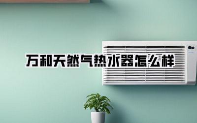 万和天然气热水器怎么样