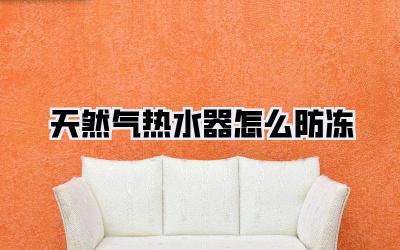 天然气热水器怎么防冻
