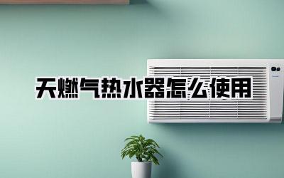 天燃气热水器怎么使用