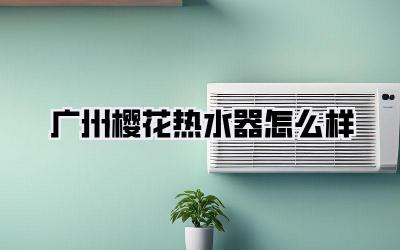 广州樱花热水器怎么样