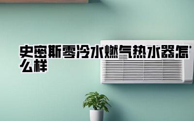 史密斯零冷水燃气热水器怎么样