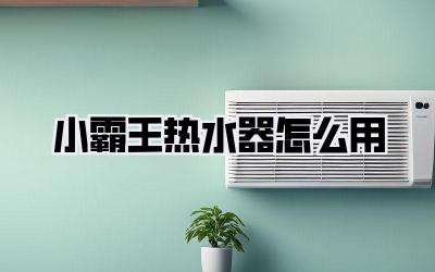 小霸王热水器怎么用