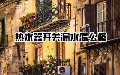 热水器开关漏水怎么修
