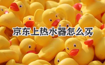 京东上热水器怎么买