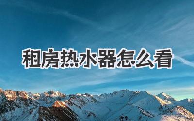 租房热水器怎么看