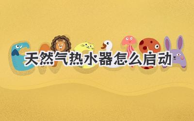 天然气热水器怎么启动